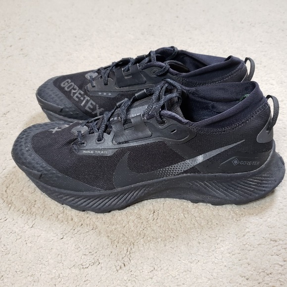 Nike Pegasus Trail 3 GTX GORE-TEX Triple Black Shoes Sneakers Mens Size 12 - Picture 3 of 12